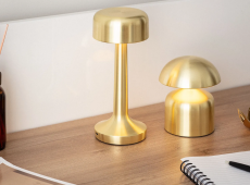 Bezprzewodowa Lampka stołowa ładowalna USB złota Abigeali Caffe 3W CCT